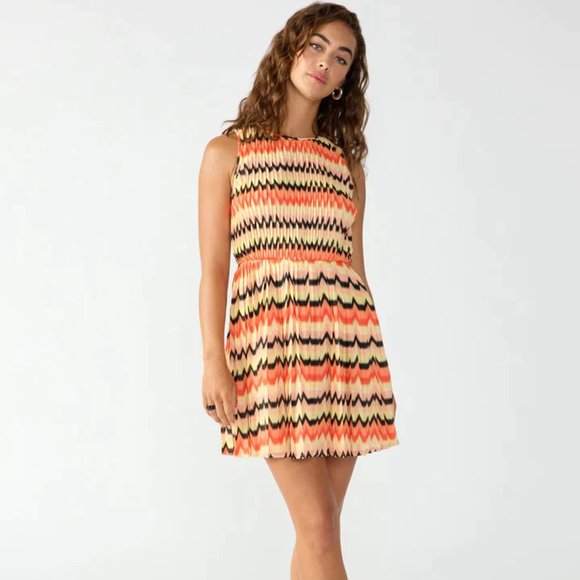 Summer Crochet Mini Dress By Sanctuary In Citrus Stripe - Picture 1 of 4
